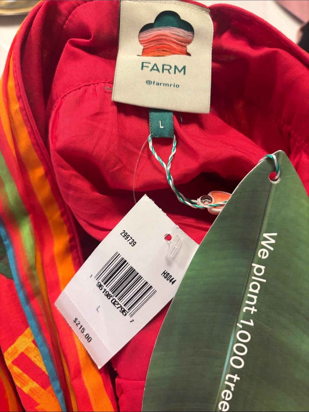 FARM Rio Red Multicolor Striped Tie-Shoulder Dress - Picture 2 of 2